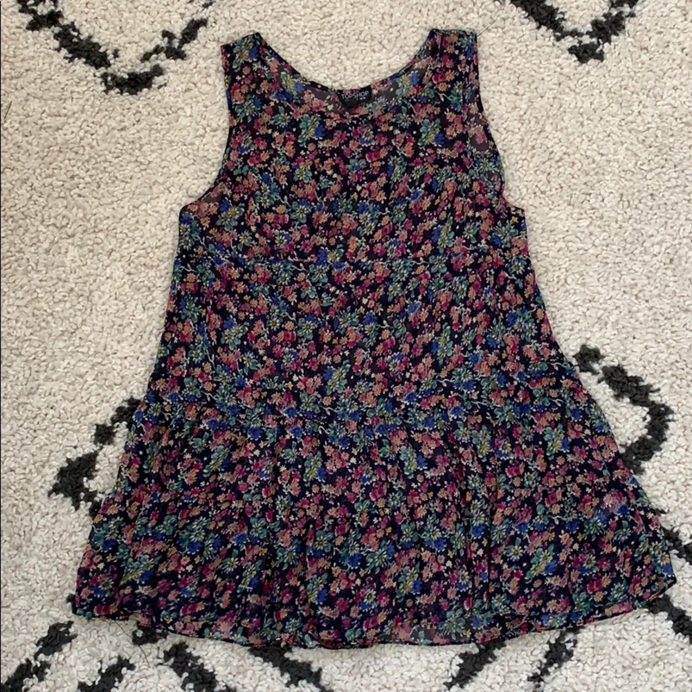Topshop sheer floral tunic